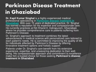 Parkinson Disease Treatment in Ghaziabad