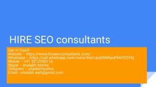 HIRE SEO consultants