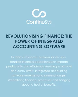 Revolutionising Finance: The Power of Integrated Accounting Software