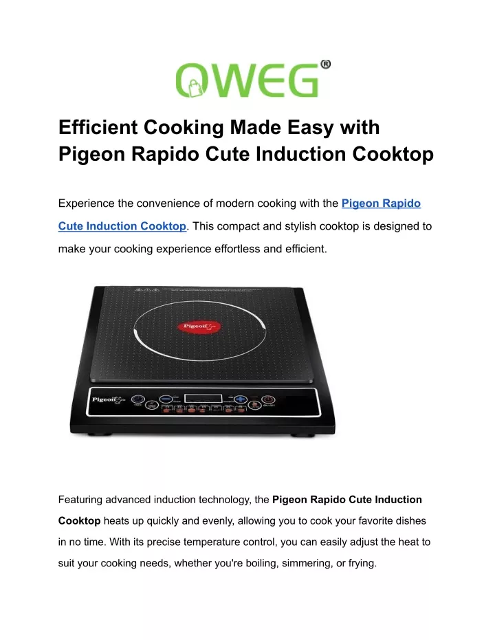 efficient cooking made easy with pigeon rapido