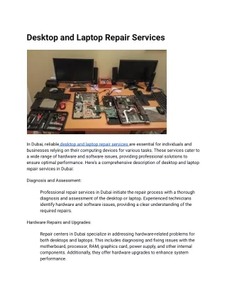 Desktop and Laptop Repair Services