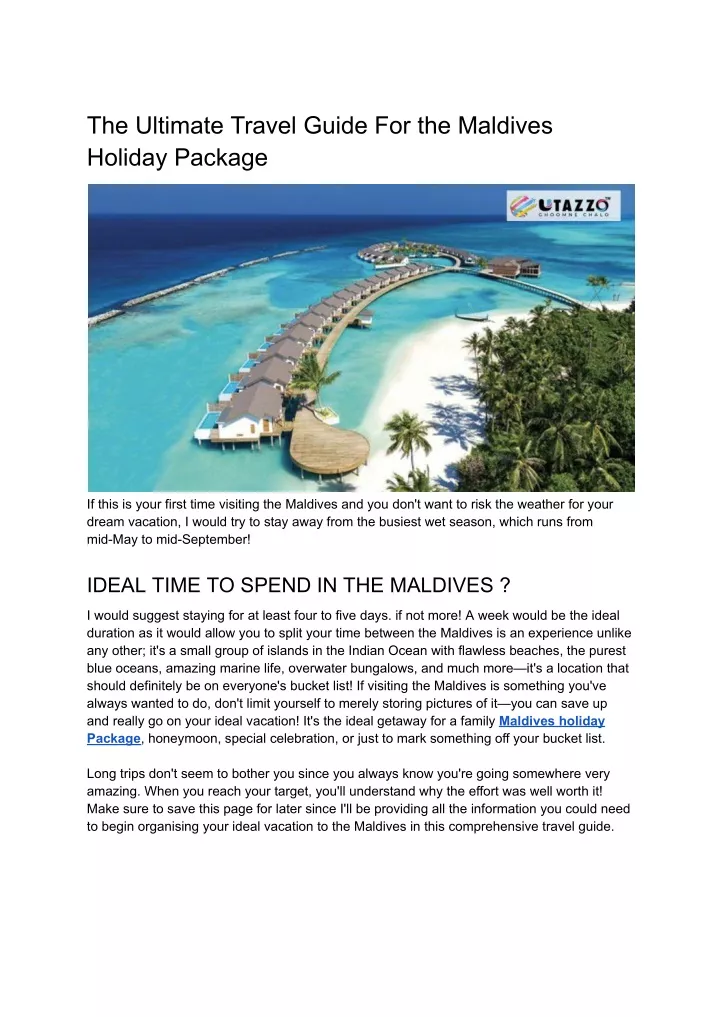 the ultimate travel guide for the maldives