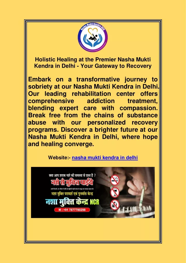 holistic healing at the premier nasha mukti