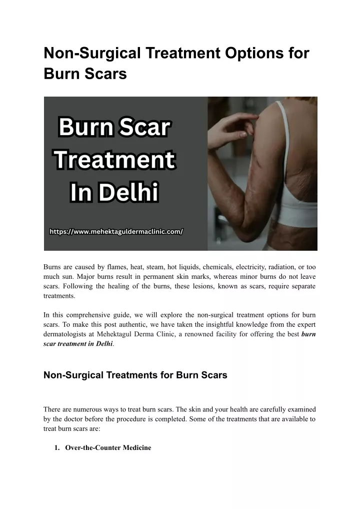 non surgical treatment options for burn scars