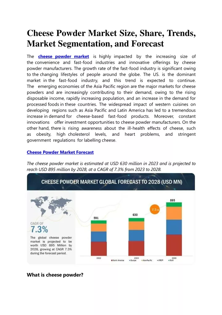 cheese powder market size share trends market