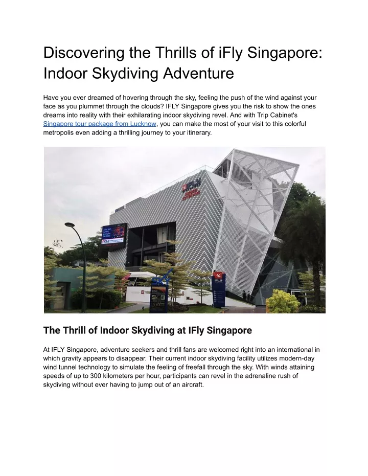 discovering the thrills of ifly singapore indoor