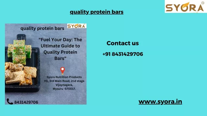 quality protein bars