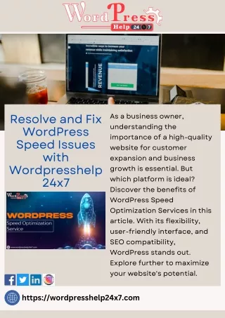 Resolve and Fix WordPress Speed Issues with Wordpresshelp 24x7