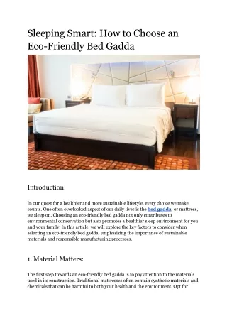 Sleeping Smart_ How to Choose an Eco-Friendly Bed Gadda