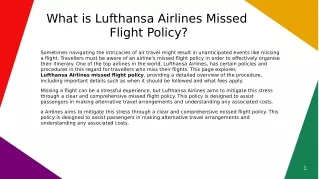 Lufthansa Airlines Missed Flight Policy-2024
