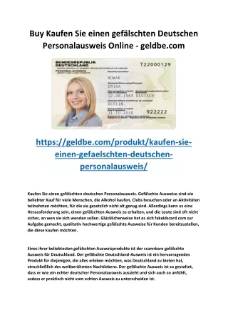 Buy Kaufen Sie einen gefälschten deutschen Personalausweis Online - geldbe.com