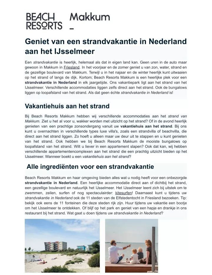 geniet van een strandvakantie in nederland