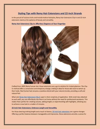 Styling Tips with Remy Hair Extensions and 22-Inch Strands