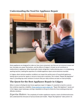 Understanding the Need for Appliance Repair