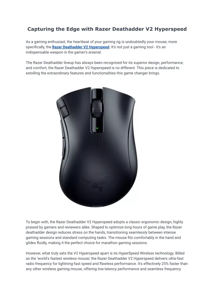 capturing the edge with razer deathadder