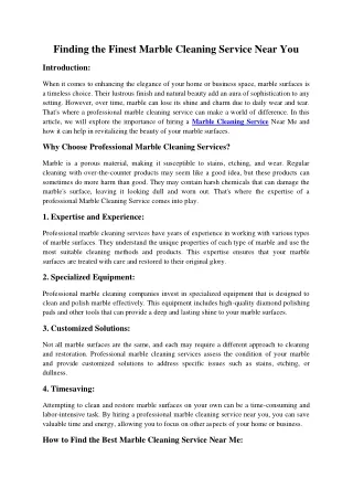 finding the finest marble cleaning service near