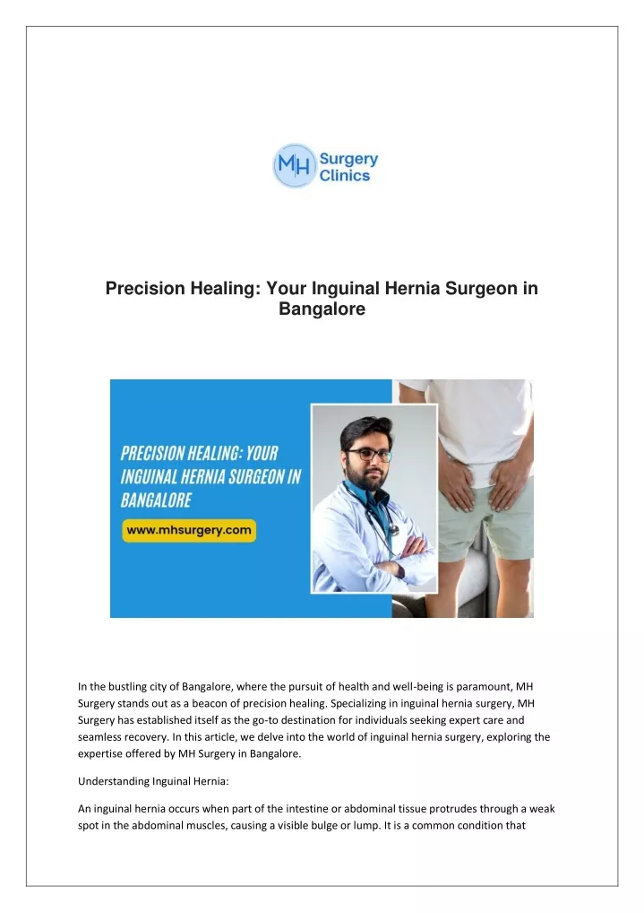 precision healing your inguinal hernia surgeon