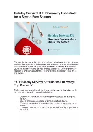 Holiday Survival Kit: Pharmacy Essentials for a Stress-Free Season