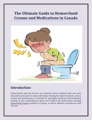 The Ultimate Guide to Hemorrhoid Creams and Medications in Canada