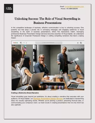 Unlocking Success The Role of Visual Storytelling in Business Presentations