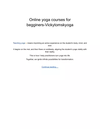 Online yoga courses for begginers-Vickytomskyoga