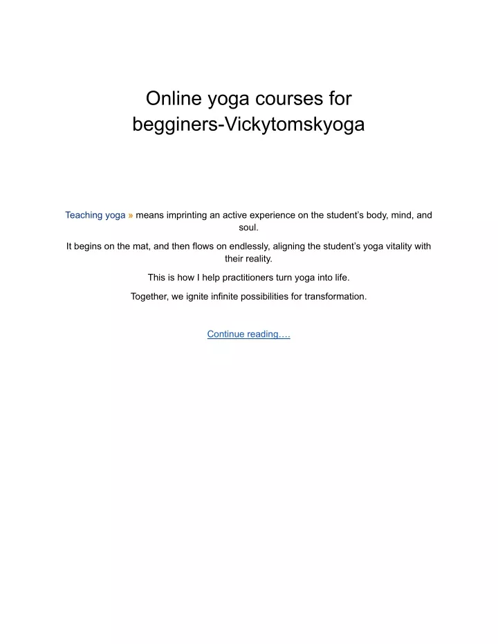 online yoga courses for begginers vickytomskyoga