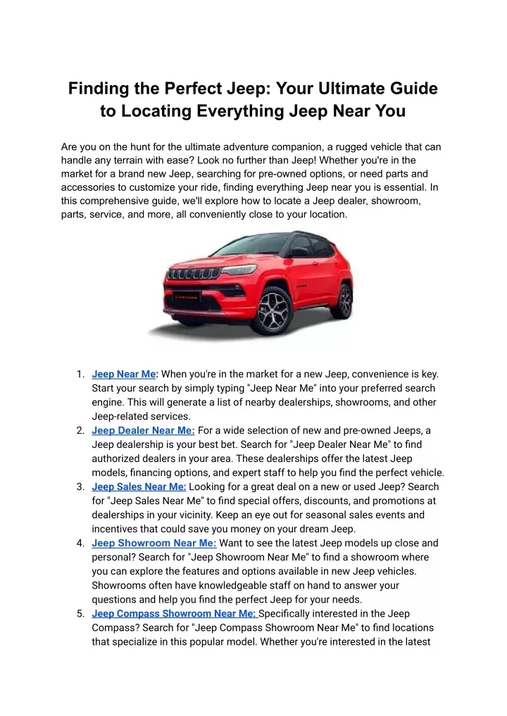 finding the perfect jeep your ultimate guide