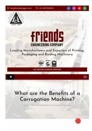 what are the bene ts of a corrugation machine