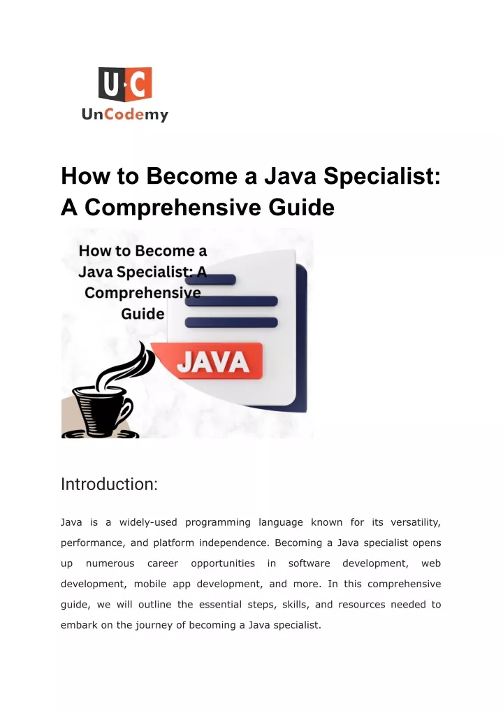 how to become a java specialist a comprehensive