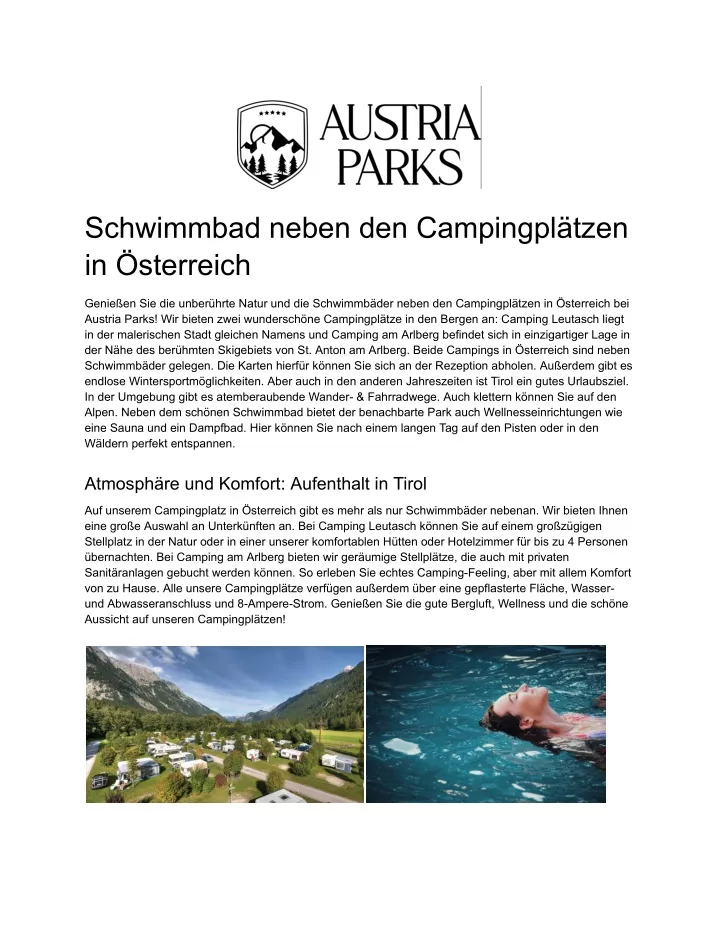 schwimmbad neben den campingpl tzen in sterreich