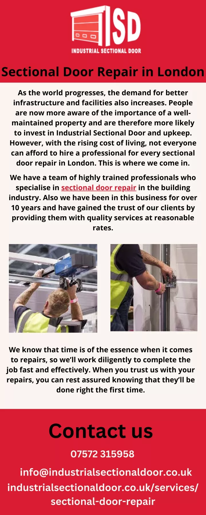 sectional door repair in london