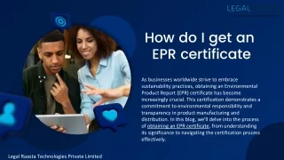 How do I get an EPR certificate