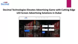 Led Screen Advertising Dubai - Decimal Technology