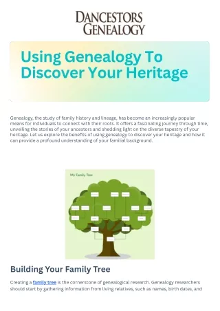 Using Genealogy To Discover Your Heritage