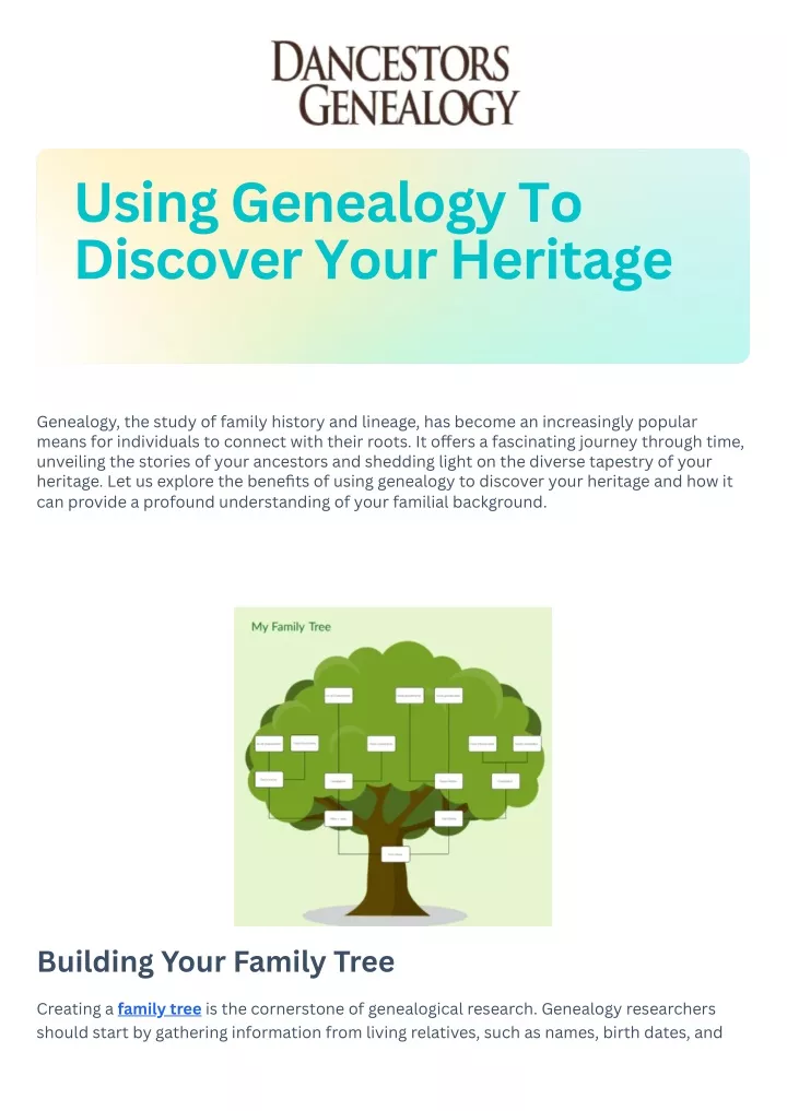 using genealogy to discover your heritage