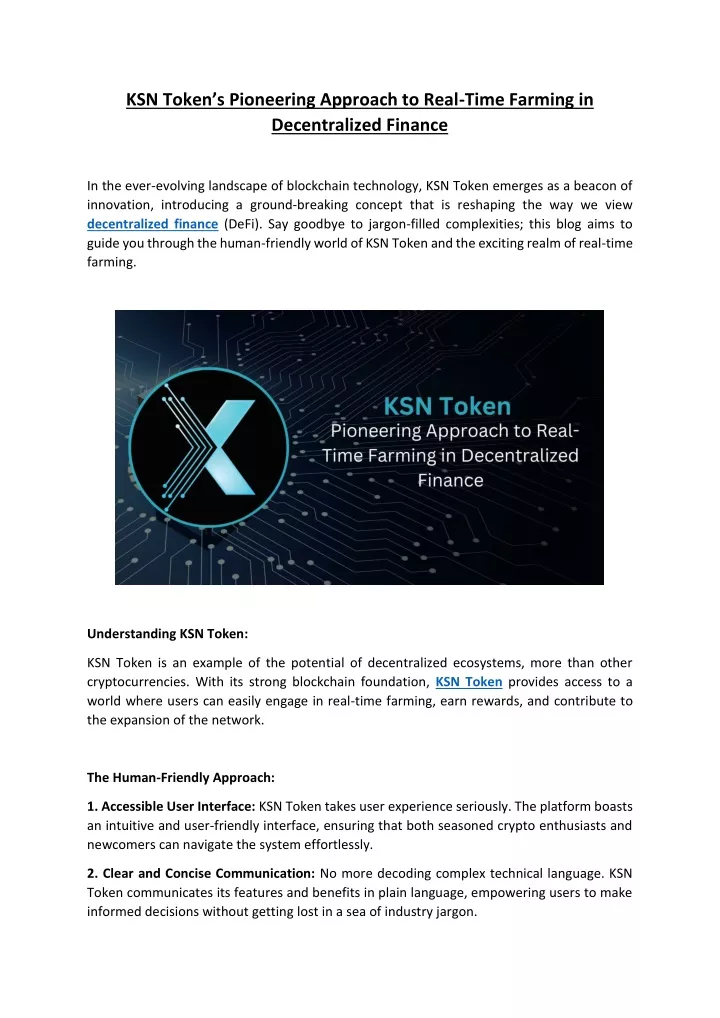 ksn token s pioneering approach to real time