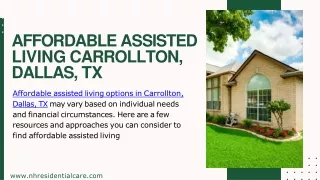 affordable assisted living Carrollton, Dallas, TX