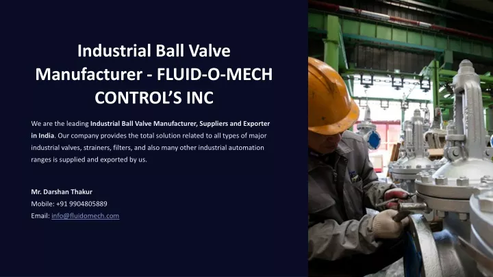 industrial ball valve manufacturer fluid o mech