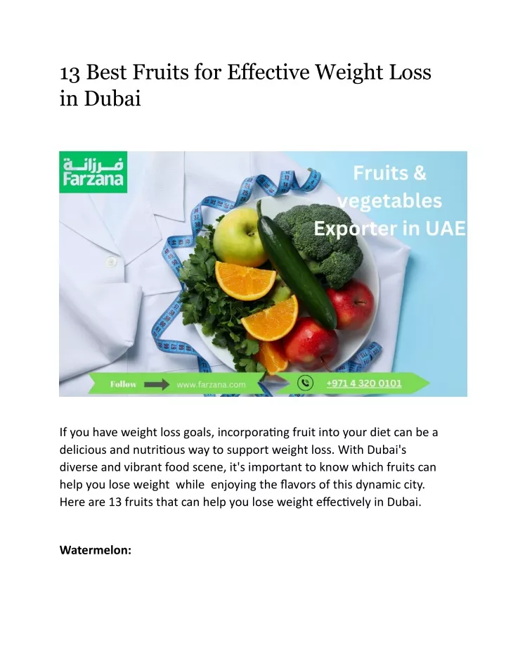 13 best fruits for effective weight loss in dubai