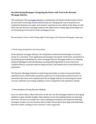 revolutionizing mortgages navigating the future