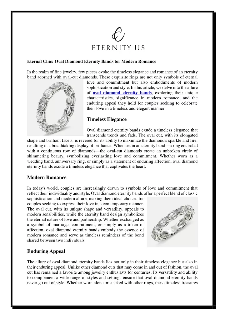 eternal chic oval diamond eternity bands