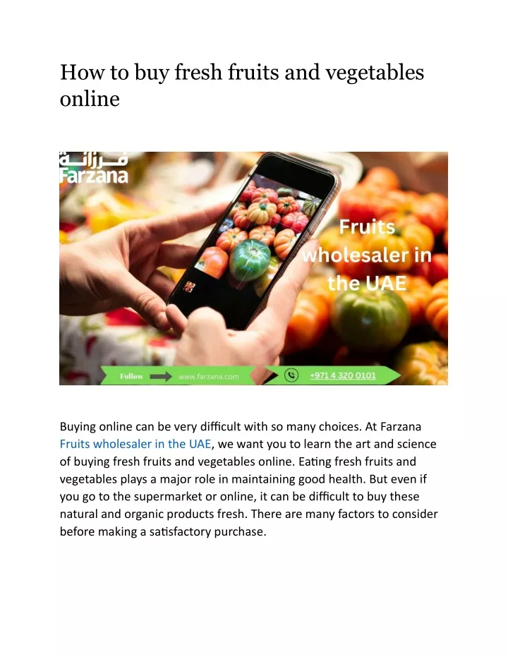 how to buy fresh fruits and vegetables online