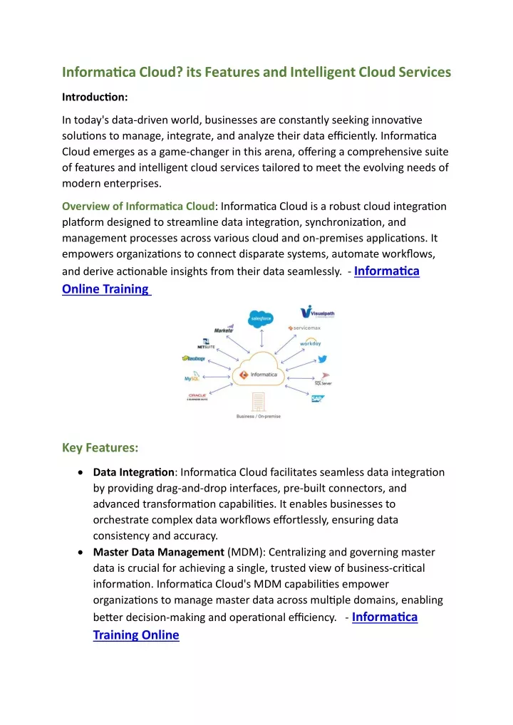 informatica cloud its features and intelligent