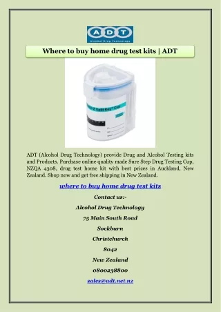 Where to buy home drug test kits | ADT