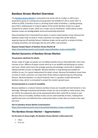 bamboo straws market overview