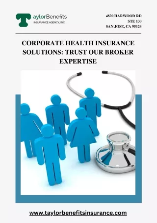 Corporate Health Insurance Solutions Trust Our Broker Expertise