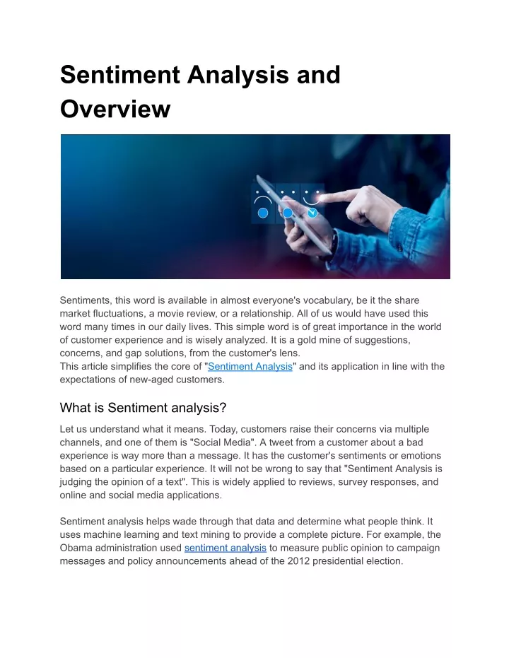 sentiment analysis and overview