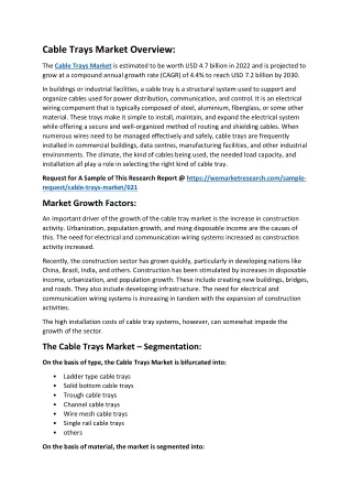 cable trays market overview