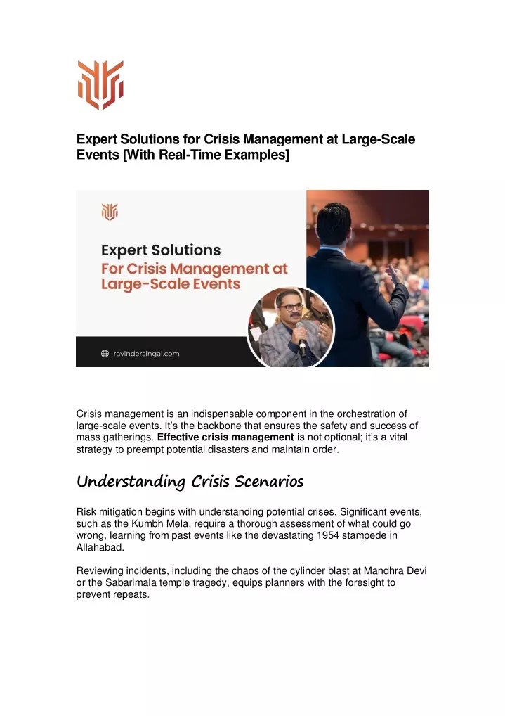 expert solutions for crisis management at large
