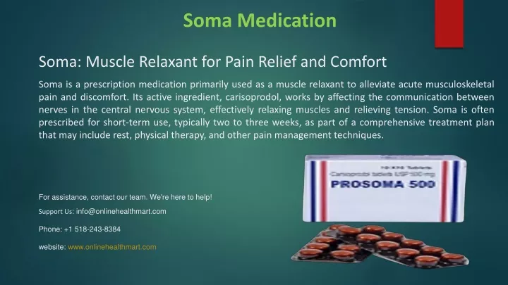 soma medication soma muscle relaxant for pain relief and comfort